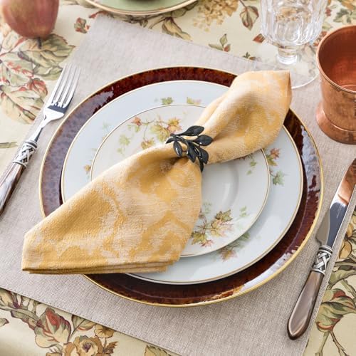 Uenhoy Leaf Napkin Rings Set of 20 Black Napkin Holders