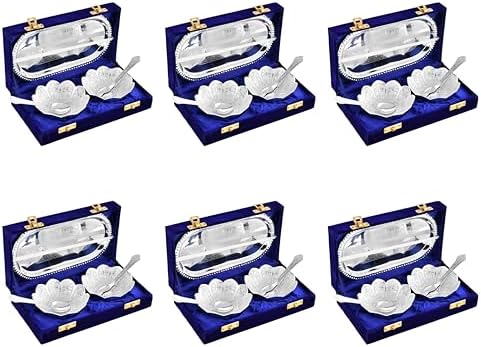 NOBILITY Silver Plated Bowl Spoon Tray Set 6 Pieces