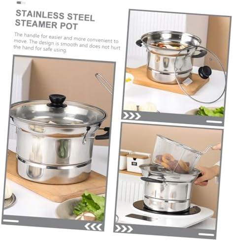 Stainless Steel Deep Fryer Pot with Handle and Lid