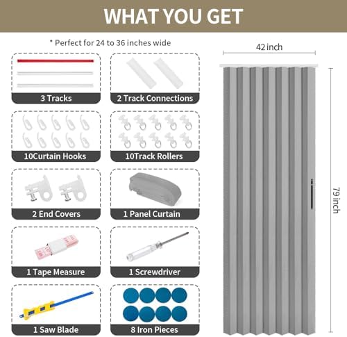 Rinhartex Blackout Accordion Curtain with Track