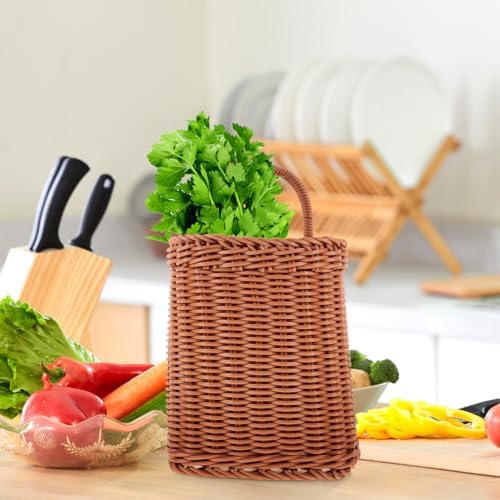 Angoily Hanging Wicker Basket with Rattan Design