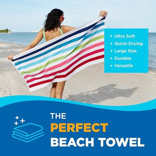 Ben Kaufman Cabana Stripe Beach Pool Towel 6 Pack
