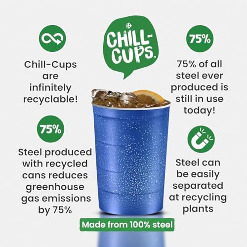 16 oz Steel Chill Cups Blue 12 Count