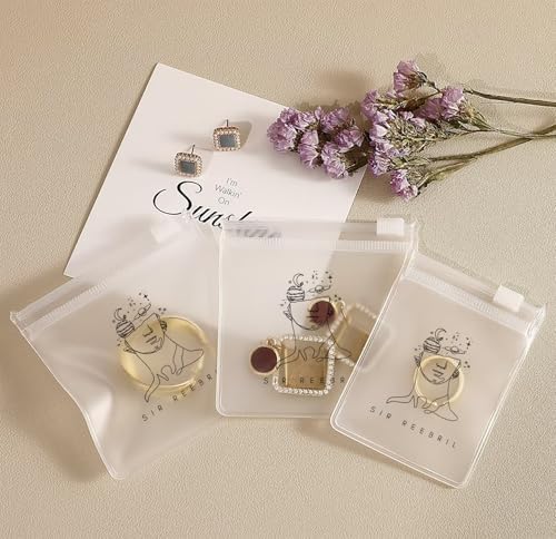 Custom Frosted Jewelry Zipper Bags with Logo