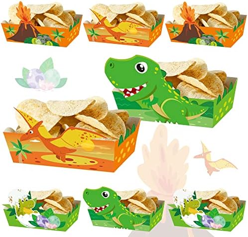 24pcs Cartoon Dinosaur Serving Trays Birthday Decorations