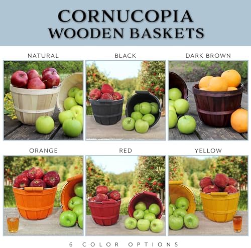 Cornucopia Brands Round Wooden Baskets 2-Pack Natural