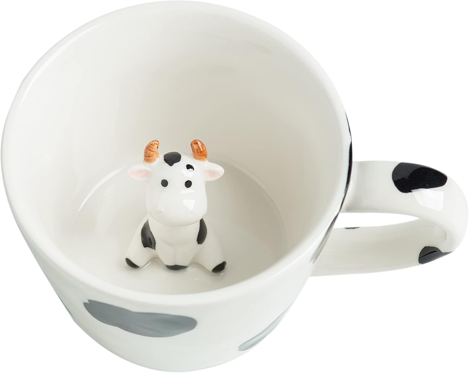 DIHOclub 3D Cow Ceramic Mug with Hidden Animal Design