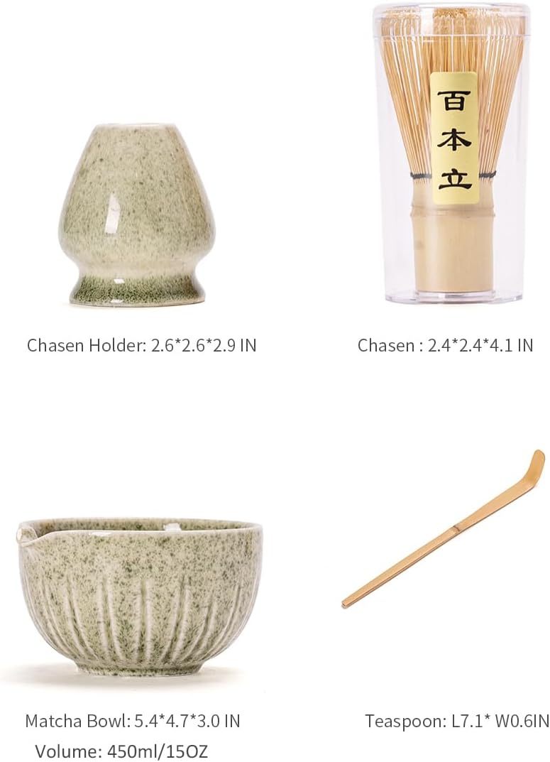 TANG PIN Matcha Set - 4 Piece Kit for Tea Ceremony