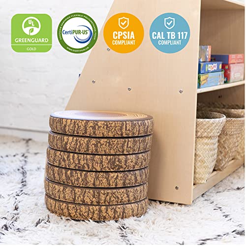 ECR4Kids Tree Floor Cushions 6-Pack Chocolate