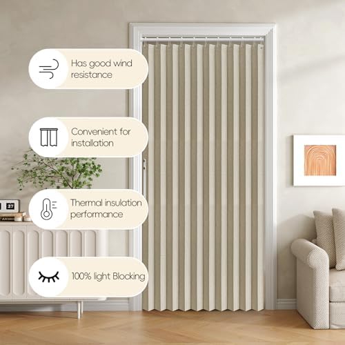 Jilron Blackout Fabric Door Curtain with Magnetic Closure