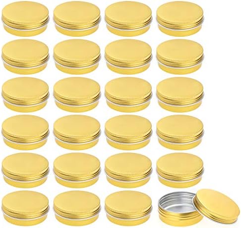 Foraineam 24-Piece 4 Oz Golden Aluminum Storage Tins