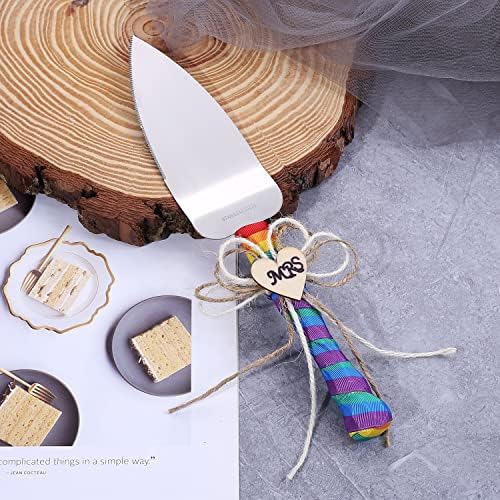 TANG SONG Rainbow Wedding Cake Knife and Server Set of 2