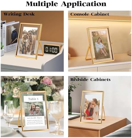 Xinkerco 5x7 Floating Gold Picture Frame 2 Pack