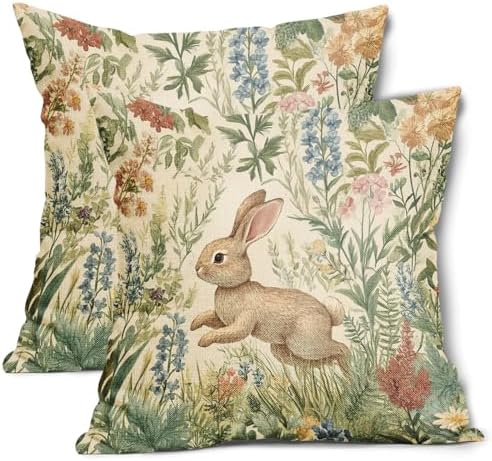 Spring Floral Pillow Covers Set of 2 16x16 Inch