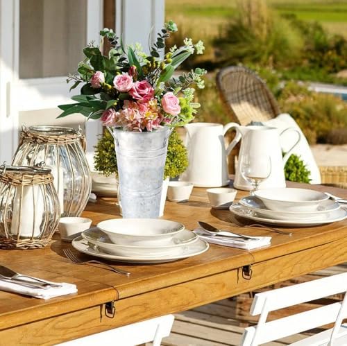 8pcs 10 Inch Silver Galvanized Flower Bucket Set
