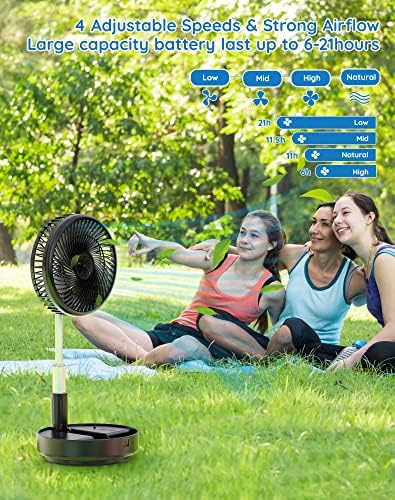 Primevolve Portable Oscillating Fan with USB and Remote 77 Inch Black