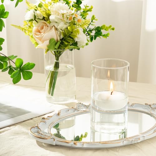 12pcs Clear Glass Cylinder Vases for Centerpieces