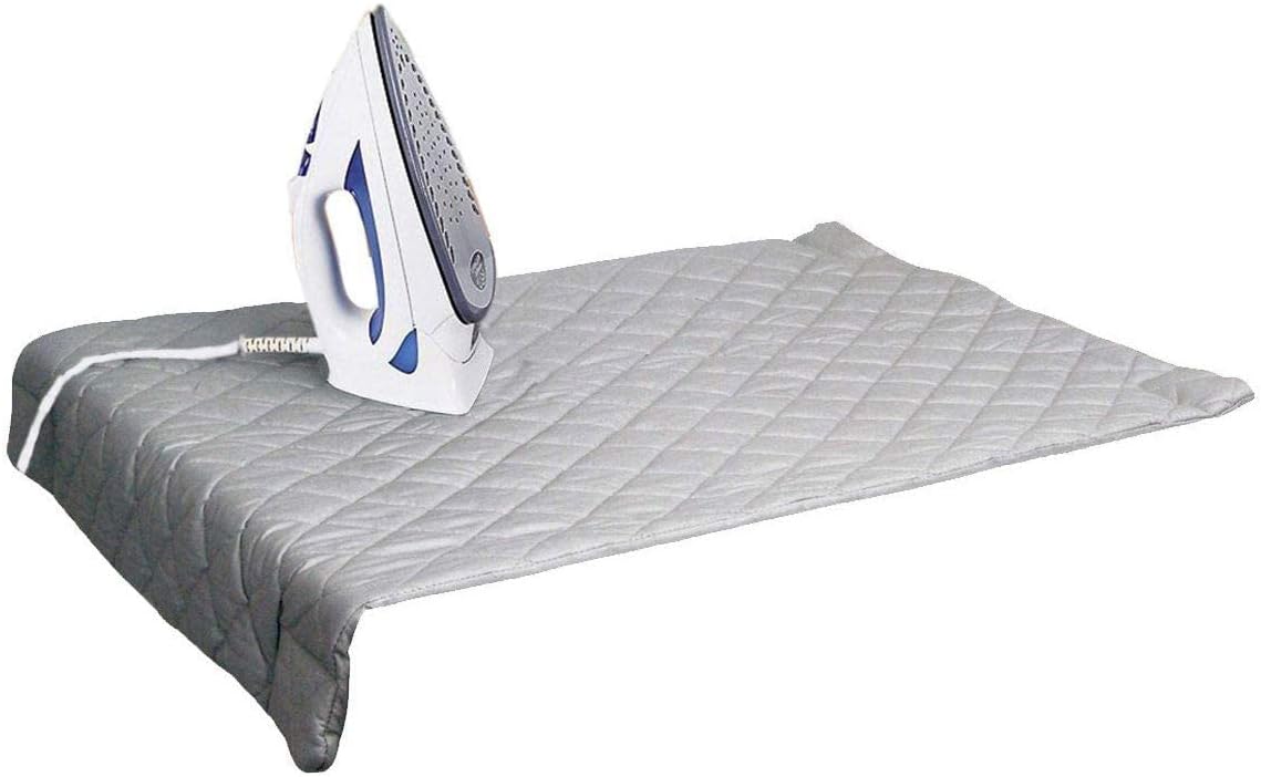 Quilted Magnetic Ironing Mat Portable Ironing Board Cover Gray