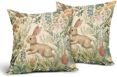 Spring Floral Pillow Covers Set of 2 16x16 Inch