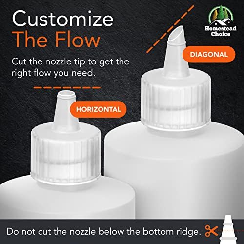 Homestead Choice 7 Pack BPA Free Condiment Squeeze Bottles