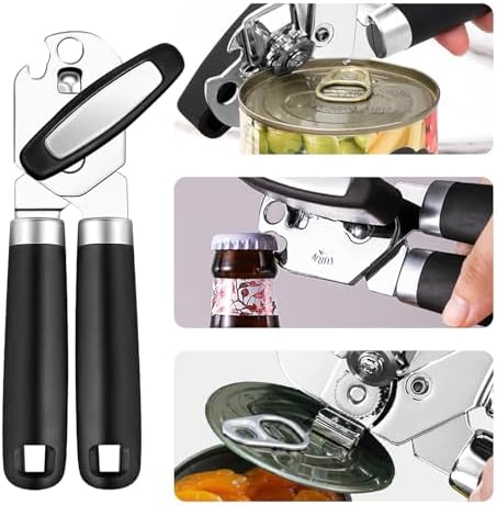 2Pcs Can Opener with Magnet Stainless Steel Ergonomic Handles