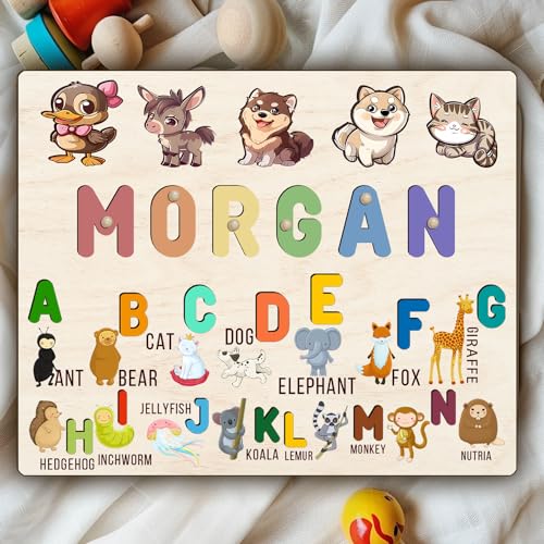 Personalized Wooden Name Puzzles for Toddlers 1-3