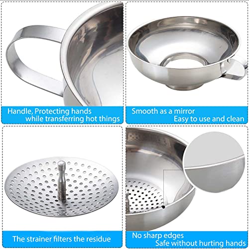 Kalave Canning Funnel Set with Strainer 3 Pack