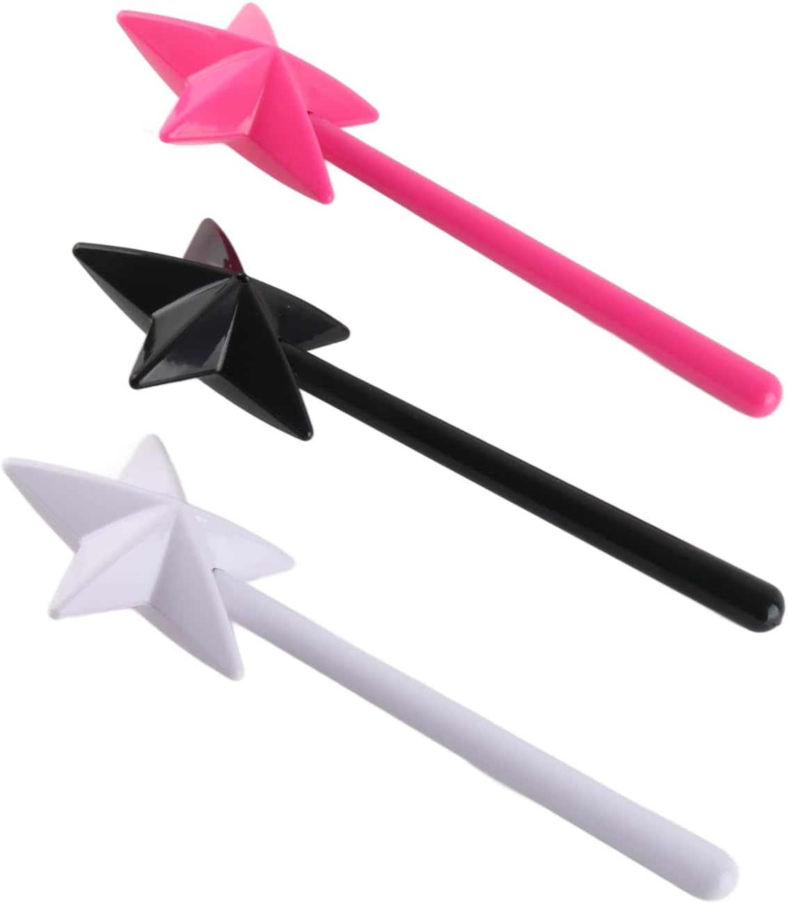 3 Piece Wand Salt and Pepper Shaker Set Black and White