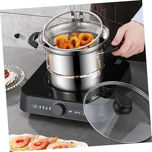Stainless Steel Deep Fryer Pot with Handle and Lid