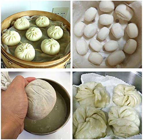 Honbay 12 Pcs Pure Cotton Round Steamer Liners
