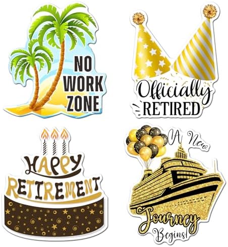 Hoteam 4 Pcs Happy Retirement Cruise Door Magnets