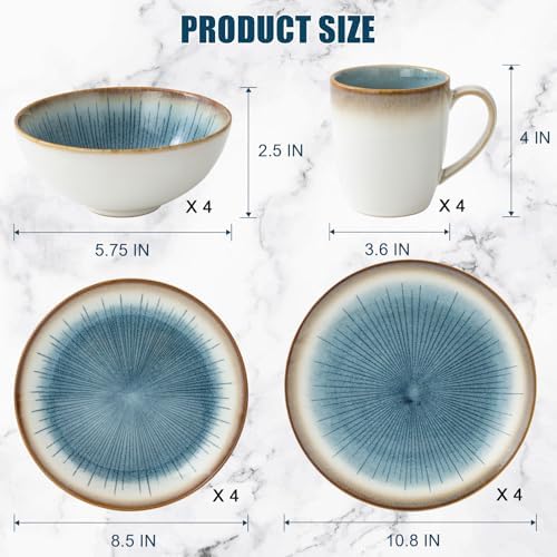 Whitepeony 16 Piece Stoneware Dinnerware Set