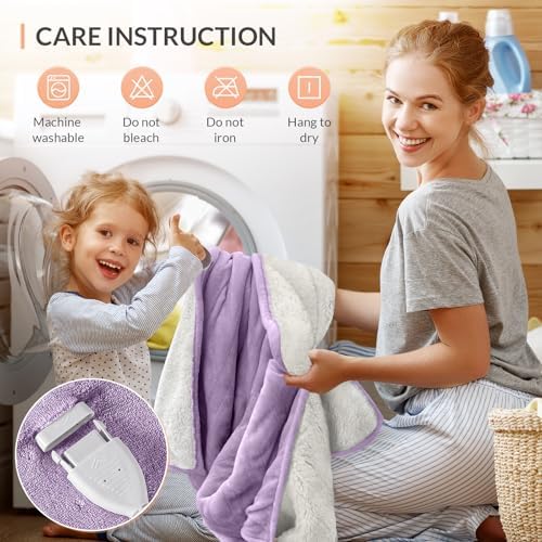 HOMLYNS LuxeHeat Heated Blanket with 5 Heat Settings