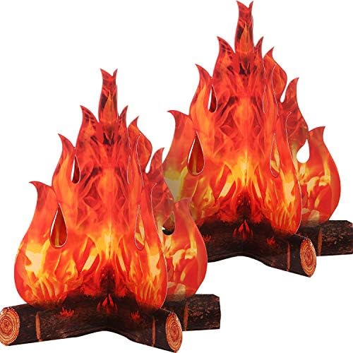 Boao 2 Set Fake Fire Campfire Centerpiece Decor