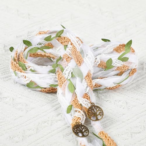 Handfasting Cord Wedding Lasso with Pendants Green