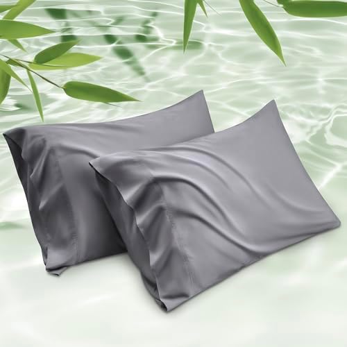 Bedsure Queen Pillow Cases Set of 2 Cool Bamboo Fabric