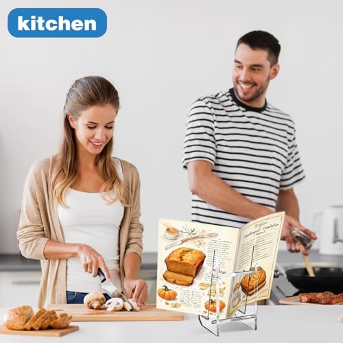 Cinnvoice Acrylic Cookbook Stand for Kitchen Counter Display