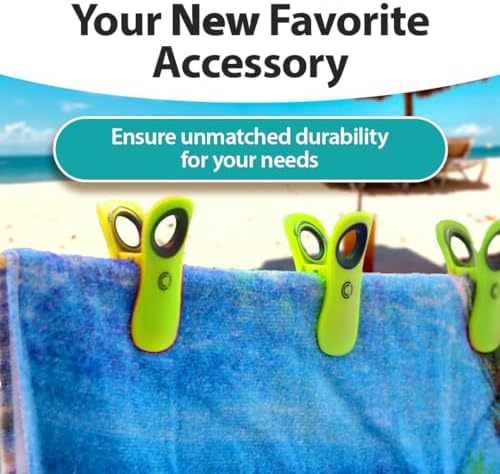CoreClips Towel Clips for Beach Chairs - Heavy Duty with 25 Clamp