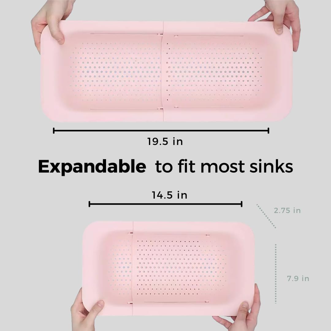 Collapsible Multi-Purpose Colander - Pink 145-195 in