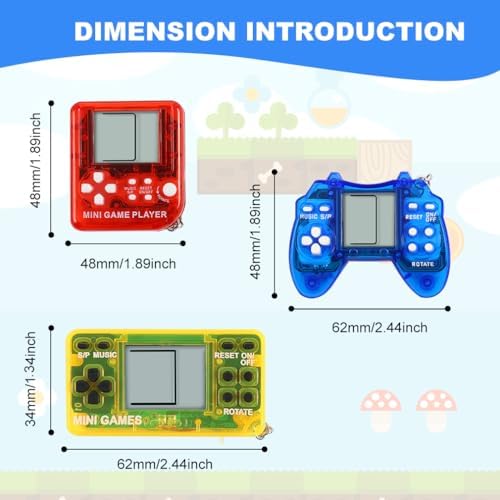 Gorkue 12Pcs Video Game Party Favors Keychain Set