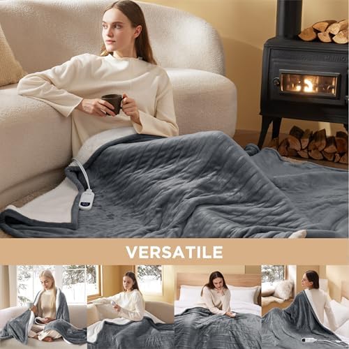 Bedsure Heated Throw Blanket with 6 Heating Levels
