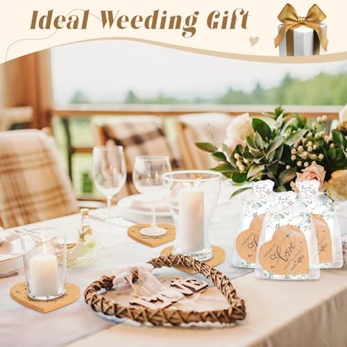 100 Set Heart Shaped Coasters Wedding Favors