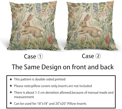 Spring Floral Pillow Covers Set of 2 16x16 Inch