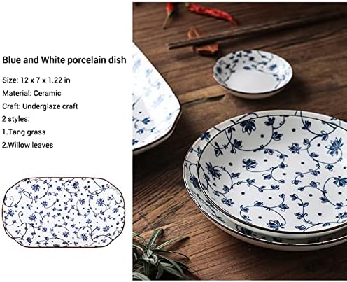 Gegong 12 Inch Fish Plate Blue White Porcelain Serving Plate