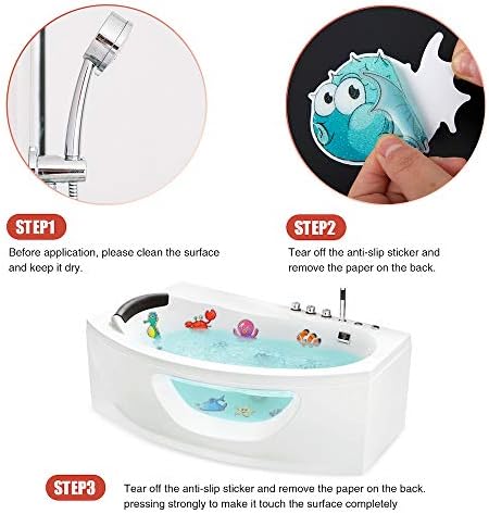 20PCS Non Slip Bathtub Stickers with Ocean Fish Design