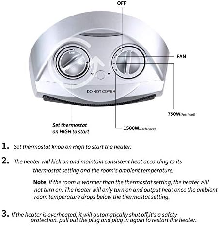 Moonflor 1500W Silver Radiant Space Heater