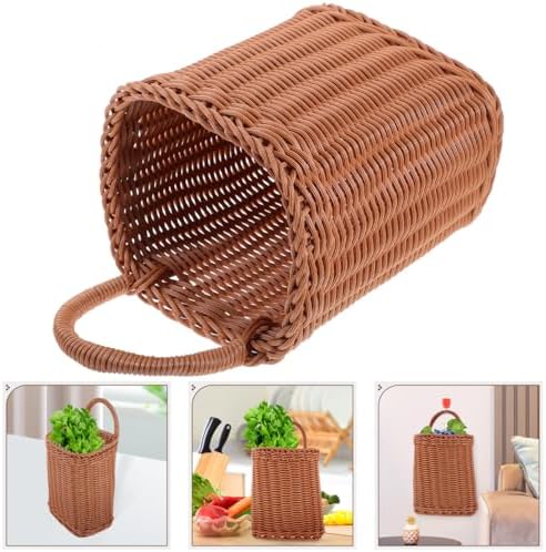 Angoily Hanging Wicker Basket with Rattan Design