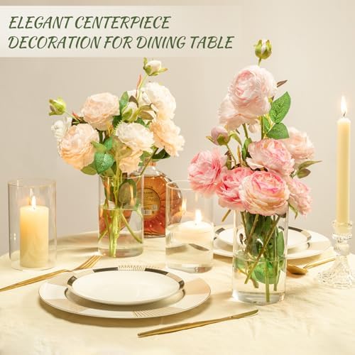 12pcs Clear Glass Cylinder Vases for Centerpieces