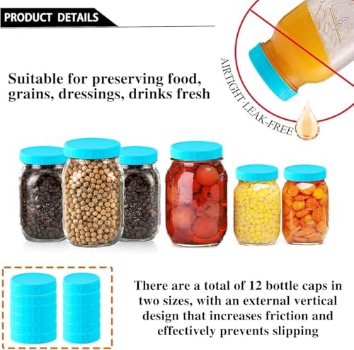 Tixill 20 Pcs Plastic Mason Jar Lids with Silicone Seals