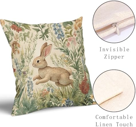 Spring Floral Pillow Covers Set of 2 16x16 Inch